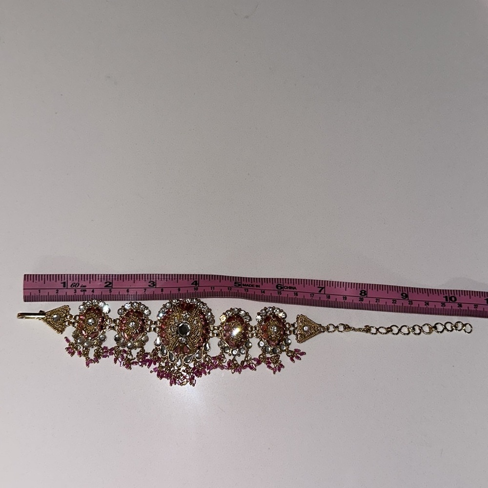 Indian Bollywood wedding party bajuband crystal armlet arm band jewelry - Picture 6 of 6